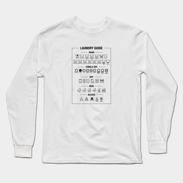 Laundry guide, textile care symbols Long Sleeve T-Shirt by beakraus